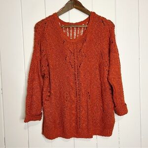 Suzy Shier Rusty Orange Knit Sweater.